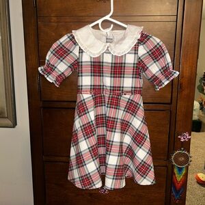 Janie and Jack Girls Plaid Dress with Peter Pan Collar